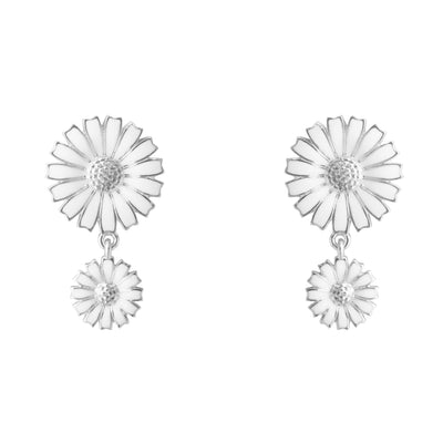 Georg Jensen Daisy Double Øreringe Rhodineret Sølv