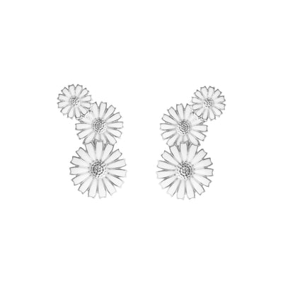 Georg Jensen Daisy Øreringe Rhodineret Sølv